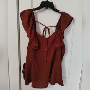 Brown peplum shirt